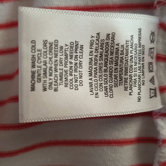 Basic Editions Cotton Red and White Striped Midi/Maxi Dress - Picture 5 of 6